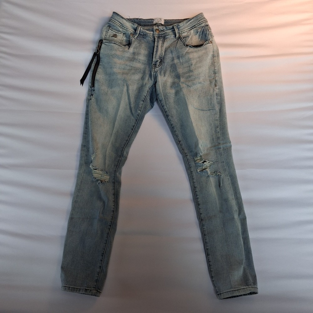 Woman's  Kuwallatte Jeans 30 distressed slim-fit denim jeans and knee rips